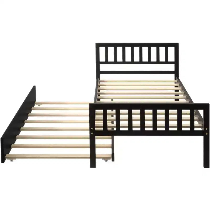Acekool Twin Platform Bed Frame with Headboard, 2 Storage Drawers, Compact Noise-Free Design, No Box Spring Needed, for Kids or Guest Room