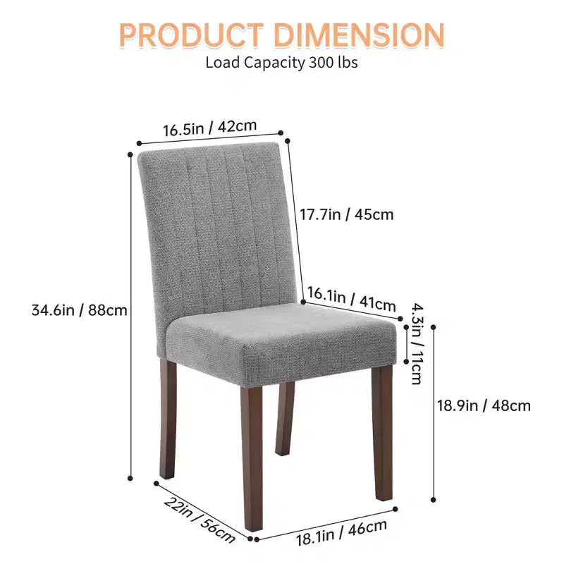 Wood Dining Chair CY-Direct Stripe Base 25018A 2-Pack with Durable Wood Construction, Comfortable Seating, Stylish Design, Easy Assembly