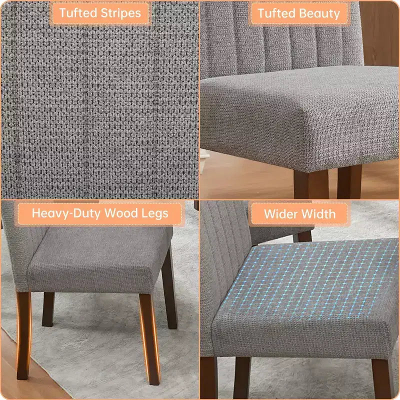 Wood Dining Chair CY-Direct Stripe Base 25018A 2-Pack with Durable Wood Construction, Comfortable Seating, Stylish Design, Easy Assembly