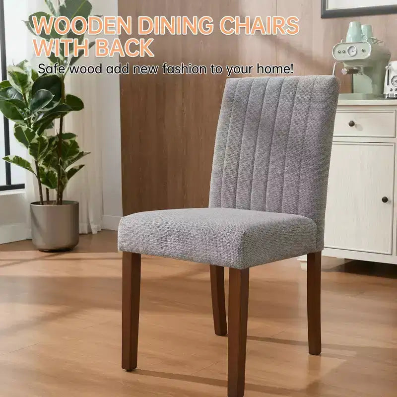 Wood Dining Chair CY-Direct Stripe Base 25018A 2-Pack with Durable Wood Construction, Comfortable Seating, Stylish Design, Easy Assembly
