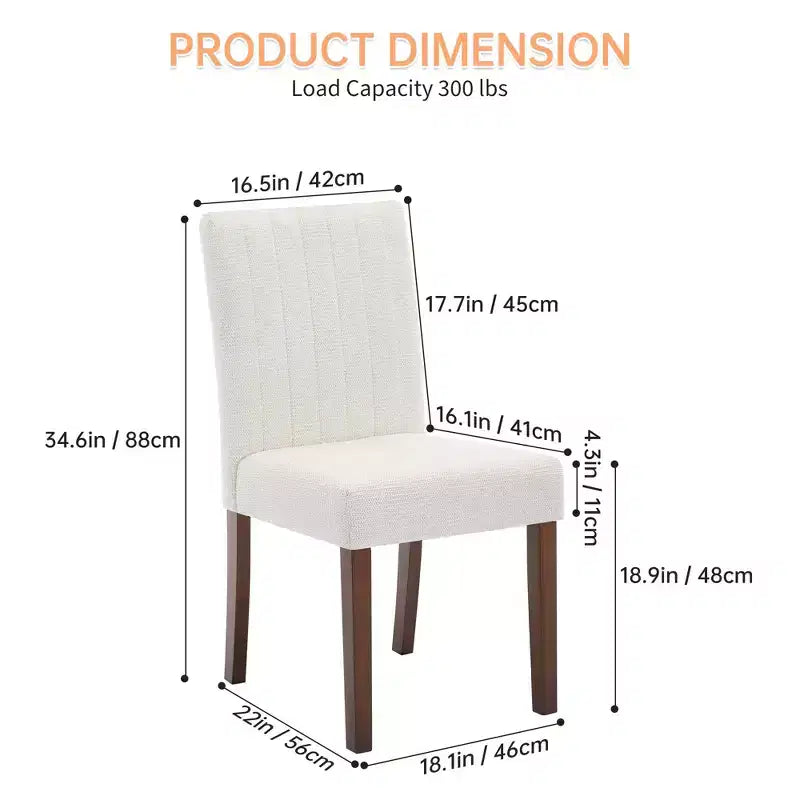 Wood Dining Chair CY-Direct Stripe Base 25018A 2-Pack with Durable Wood Construction, Comfortable Seating, Stylish Design, Easy Assembly