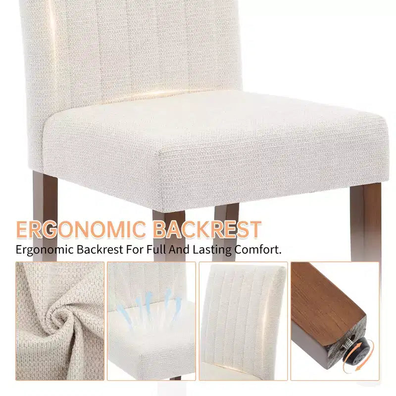 Wood Dining Chair CY-Direct Stripe Base 25018A 2-Pack with Durable Wood Construction, Comfortable Seating, Stylish Design, Easy Assembly