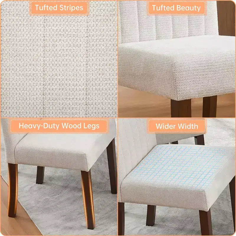 Wood Dining Chair CY-Direct Stripe Base 25018A 2-Pack with Durable Wood Construction, Comfortable Seating, Stylish Design, Easy Assembly