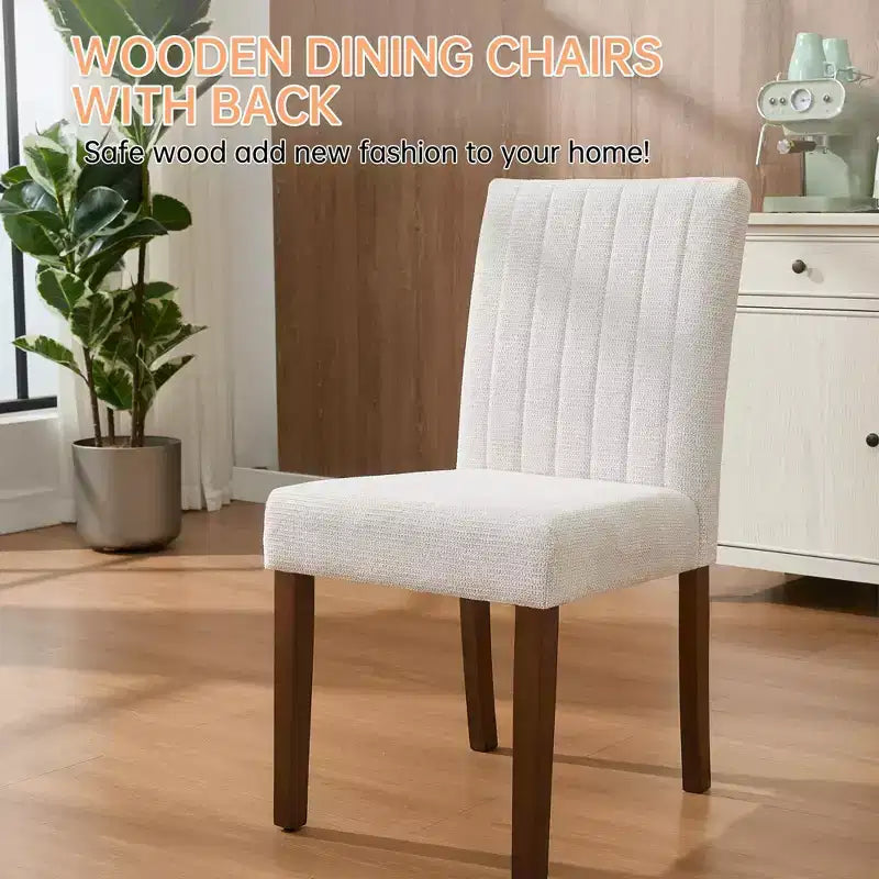 Wood Dining Chair CY-Direct Stripe Base 25018A 2-Pack with Durable Wood Construction, Comfortable Seating, Stylish Design, Easy Assembly