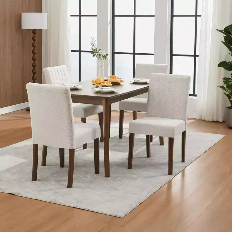 Wood Dining Chair CY-Direct Stripe Base 25018A 2-Pack with Durable Wood Construction, Comfortable Seating, Stylish Design, Easy Assembly