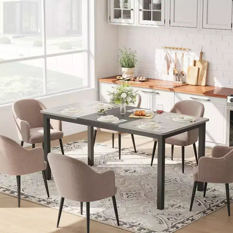 Acekool Modern Computer Desk, 63 Inch Office Table, Large Writing Desk Workstation with Metal Frame, Home Study Desk for Office