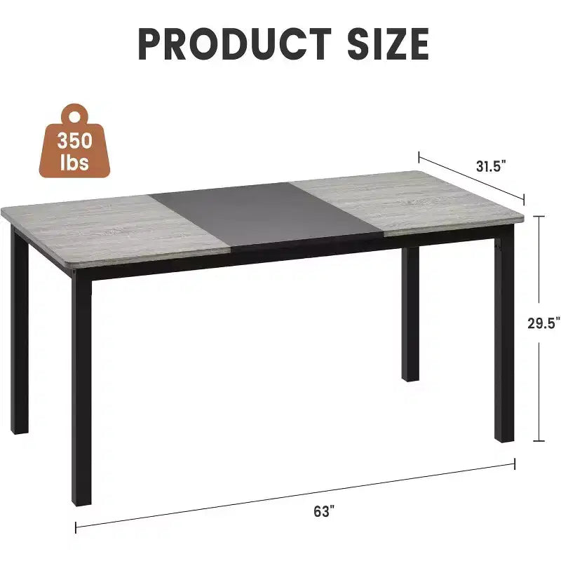Acekool Modern Computer Desk, 63 Inch Office Table, Large Writing Desk Workstation with Metal Frame, Home Study Desk for Office