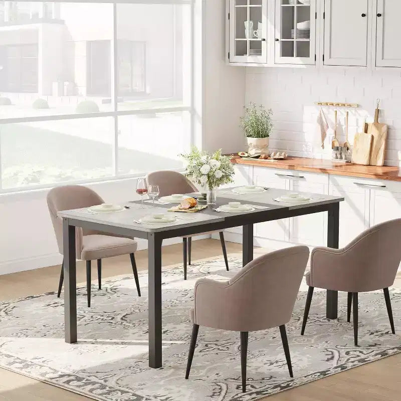 Acekool Modern Computer Desk, 63 Inch Office Table, Large Writing Desk Workstation with Metal Frame, Home Study Desk for Office