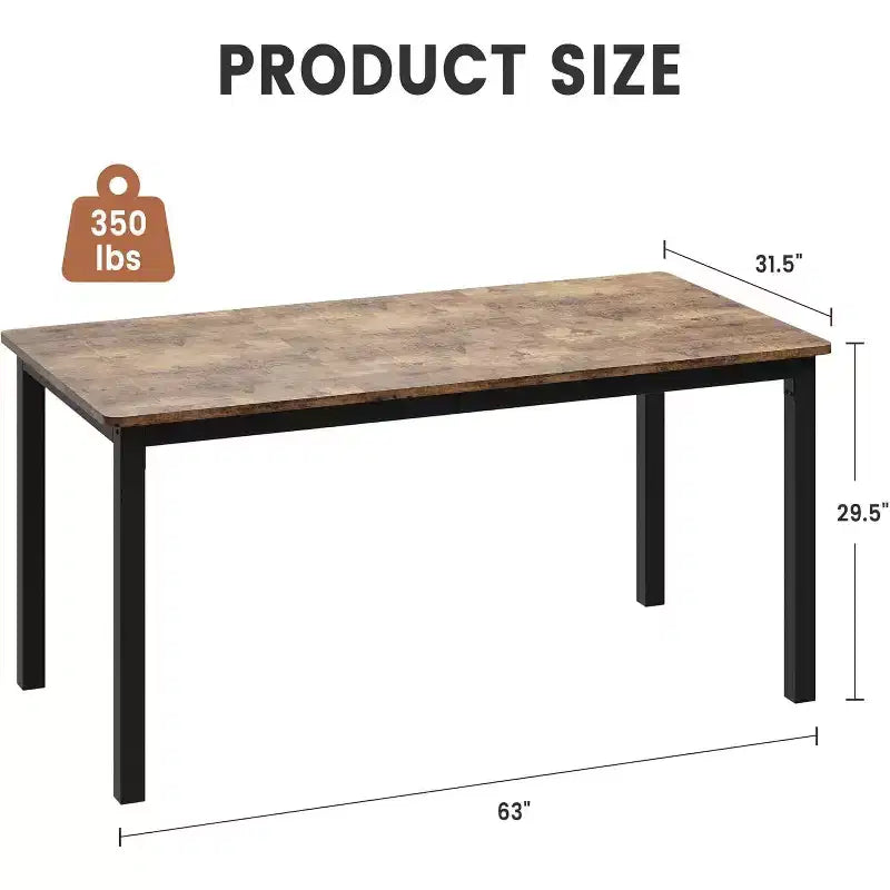 Acekool Modern Computer Desk, 63 Inch Office Table, Large Writing Desk Workstation with Metal Frame, Home Study Desk for Office