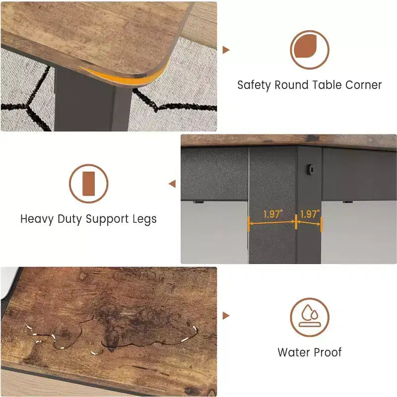 Acekool Modern Computer Desk, 63 Inch Office Table, Large Writing Desk Workstation with Metal Frame, Home Study Desk for Office