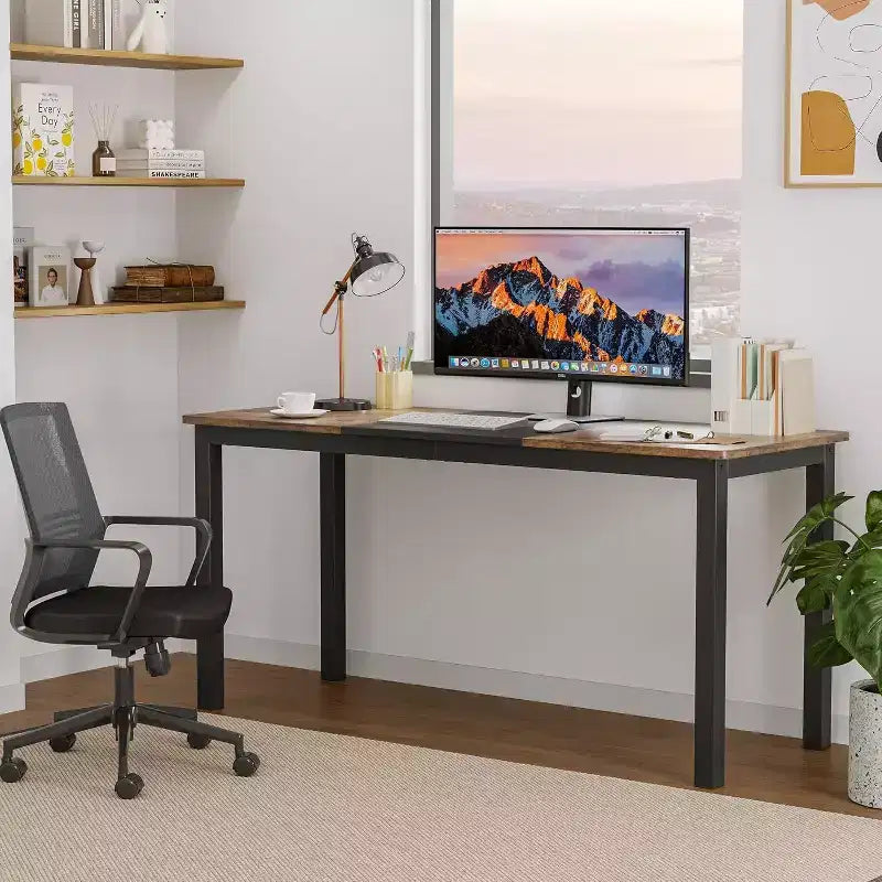 Acekool Modern Computer Desk, 63 Inch Office Table, Large Writing Desk Workstation with Metal Frame, Home Study Desk for Office