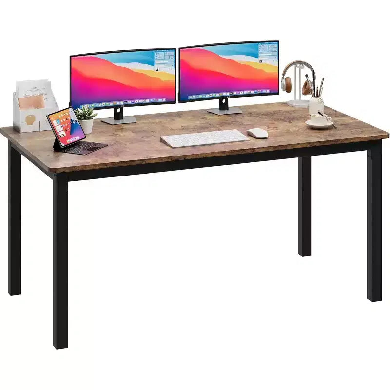 Acekool Modern Computer Desk, 63 Inch Office Table, Large Writing Desk Workstation with Metal Frame, Home Study Desk for Office