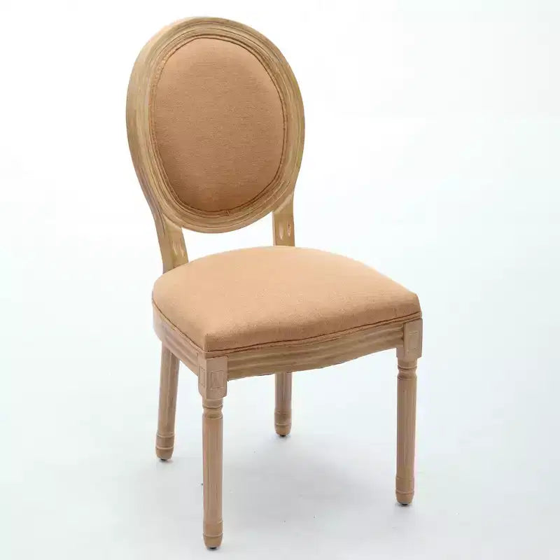 CLIHOME Set of 2 French Style Solid Wood Frame Antique Painting Linen Fabric Back Dining Chairs