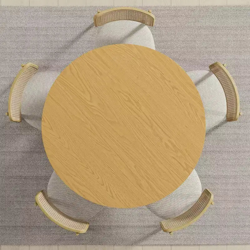 PexFix 45 Oak Solid Wood Farmhouse Dining Table Round Wood Top for Modern Dining Rooms & Family Gatherings