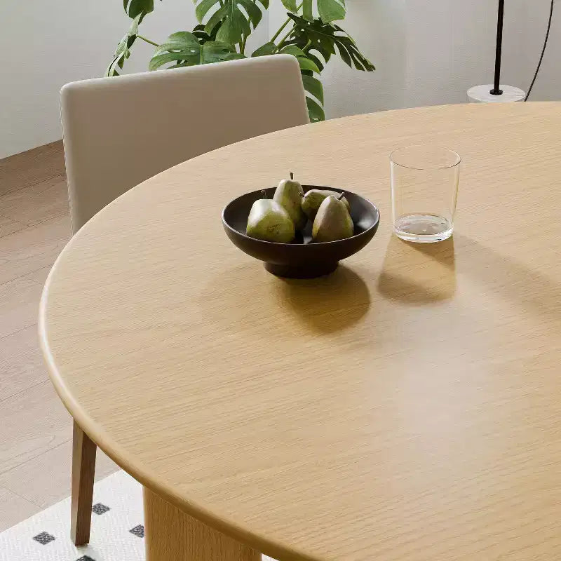 PexFix 45 Oak Solid Wood Farmhouse Dining Table Round Wood Top for Modern Dining Rooms & Family Gatherings