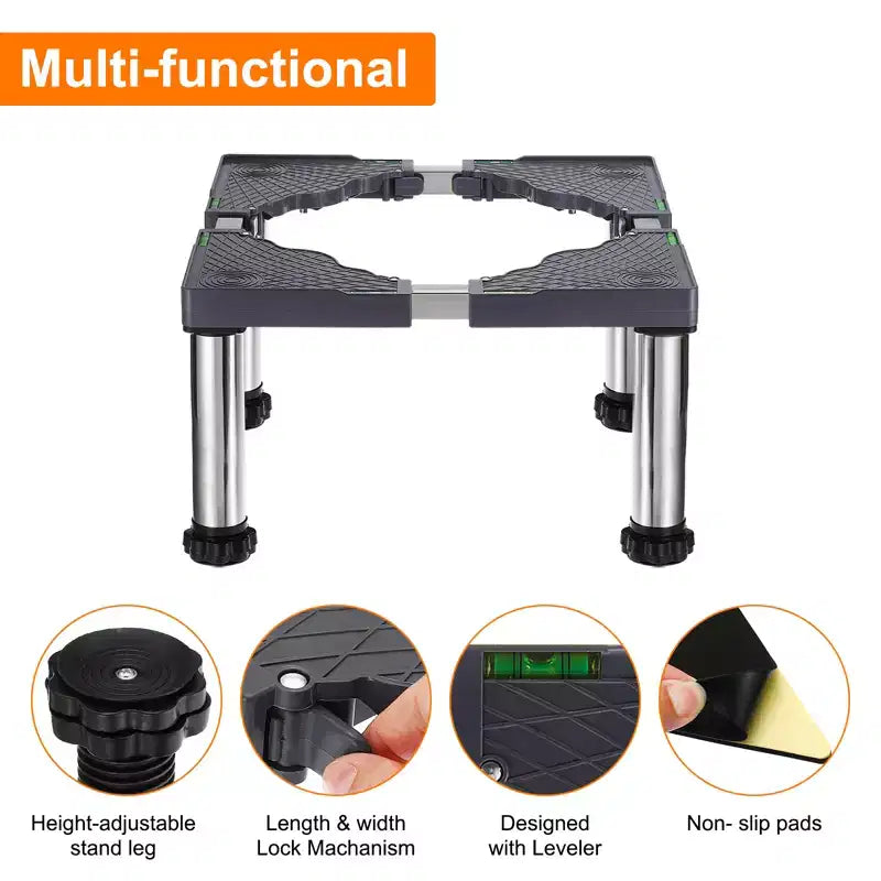 Unique Bargains 4 Strong Feet Multi-Functional Adjustable Mini Fridge Stands