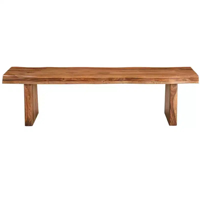 HomeRoots 68 Brown Solid Wood Live Edge Dining Bench