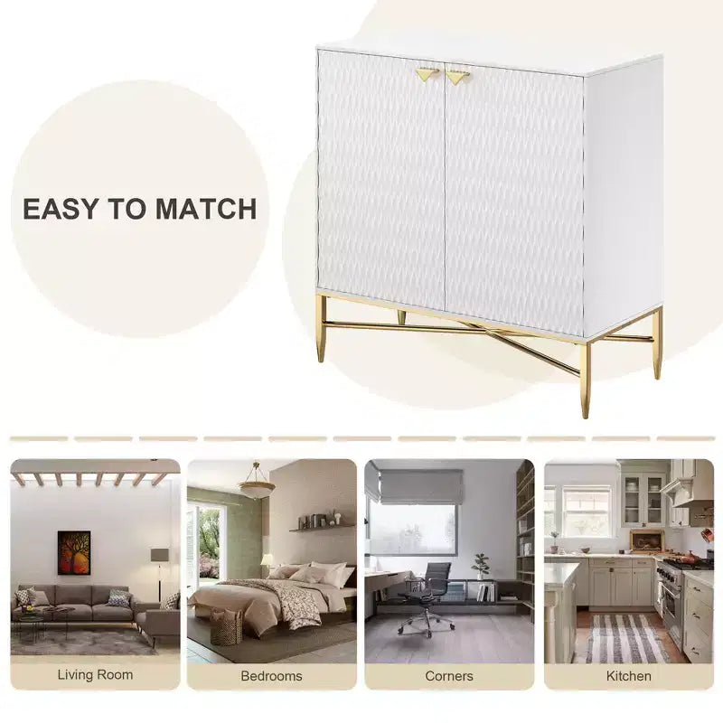 CLIHOME 15.75-in W x 32.87-in H MDF 2 Doors Freestanding Utility Storage Cabinet