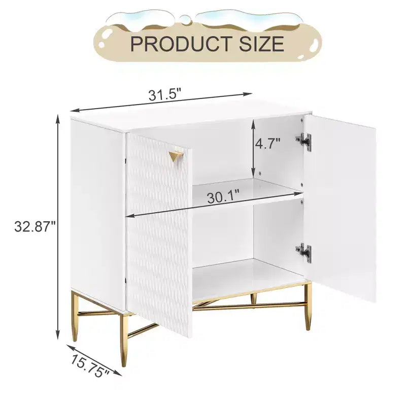 CLIHOME 15.75-in W x 32.87-in H MDF 2 Doors Freestanding Utility Storage Cabinet