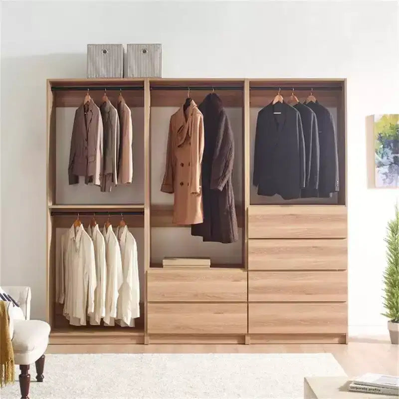 HomeStock Prosper Freestanding Walk in Wood Closet System