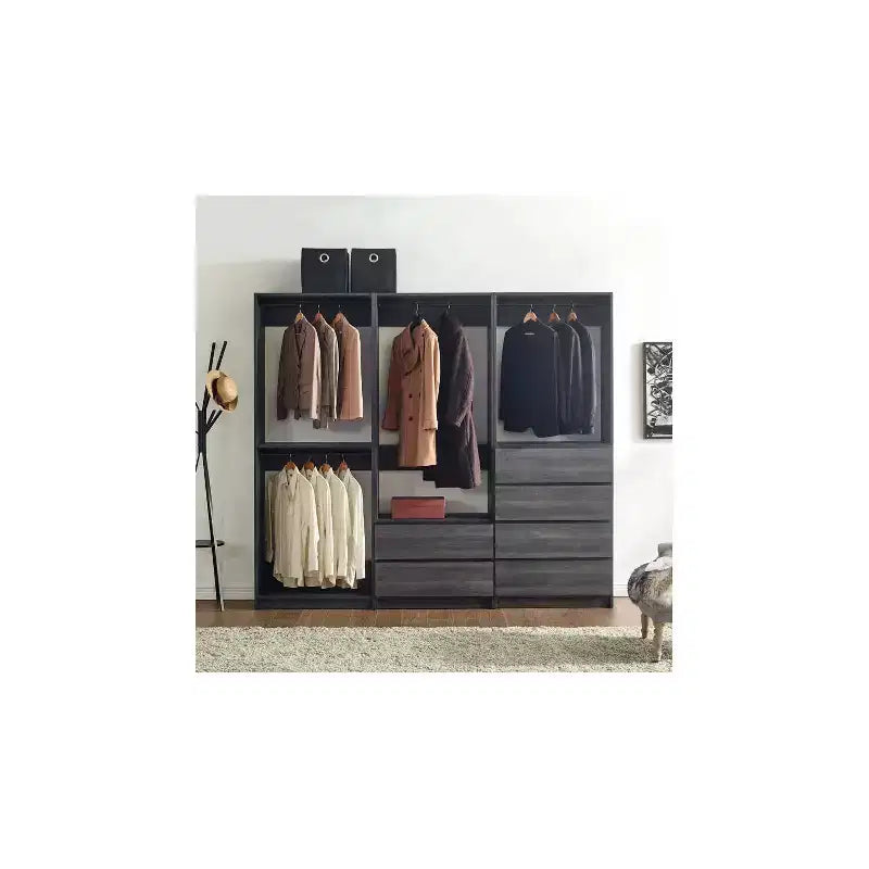 HomeStock Prosper Freestanding Walk in Wood Closet System