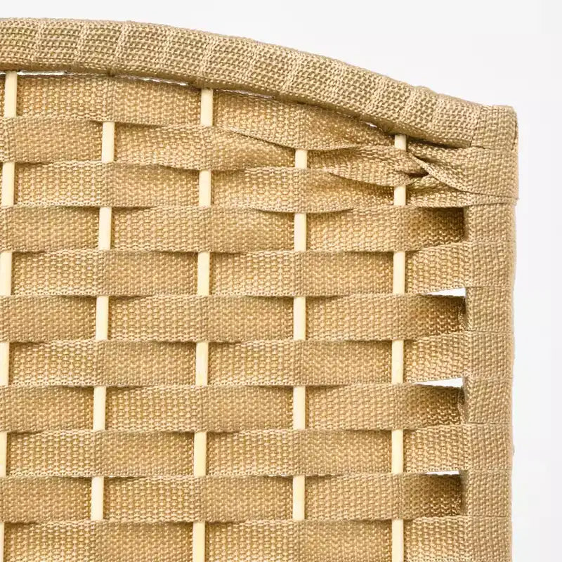 MAYEERTY 4 Panel Folding Privacy Screen 5.6'Tall Freestanding Wall Partition for Home Office Natural Wood