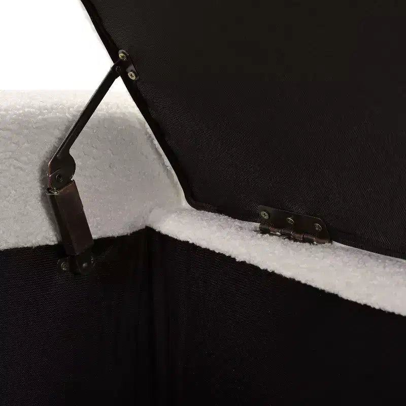 TUYOHW 50 Ottoman Bench in Textured Fabric, Rectangular Design with Hinged Lid for Seating and Hidden Storage