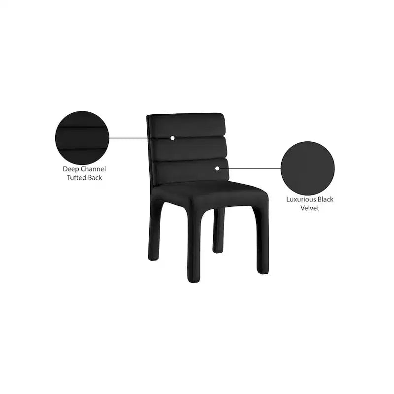Meridian Furniture,Kai Velvet Dining Chair, Set of 2