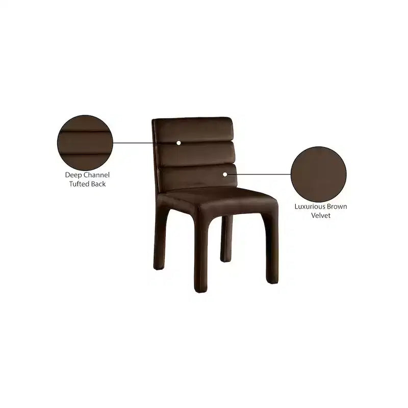 Meridian Furniture,Kai Velvet Dining Chair, Set of 2