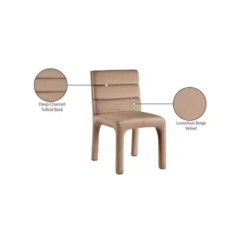 Meridian Furniture,Kai Velvet Dining Chair, Set of 2