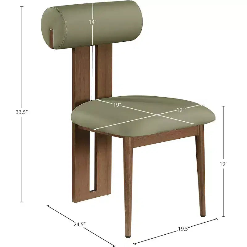 Meridian Furniture,Dario Vegan Leather Dining Chair, Set of 2