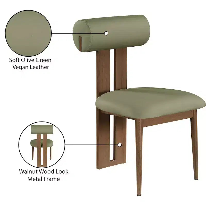 Meridian Furniture,Dario Vegan Leather Dining Chair, Set of 2