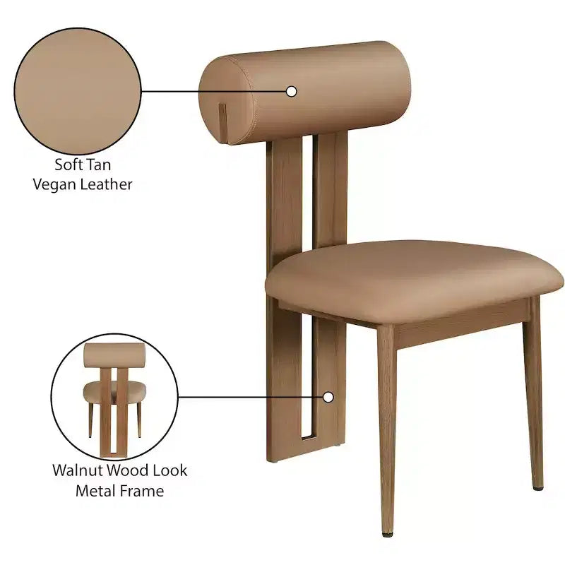 Meridian Furniture,Dario Vegan Leather Dining Chair, Set of 2