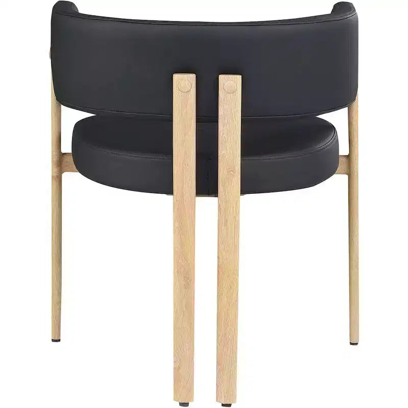 Meridian Furniture,Gideon Black Vegan Leather Dining Chair, Set of 2