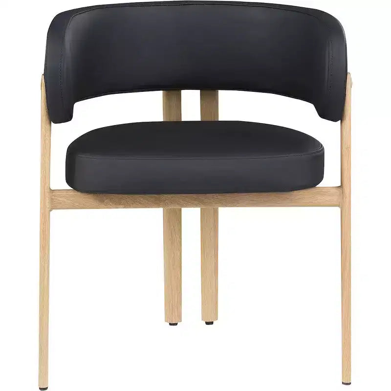 Meridian Furniture,Gideon Black Vegan Leather Dining Chair, Set of 2
