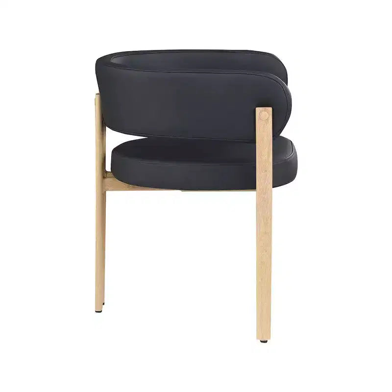 Meridian Furniture,Gideon Black Vegan Leather Dining Chair, Set of 2