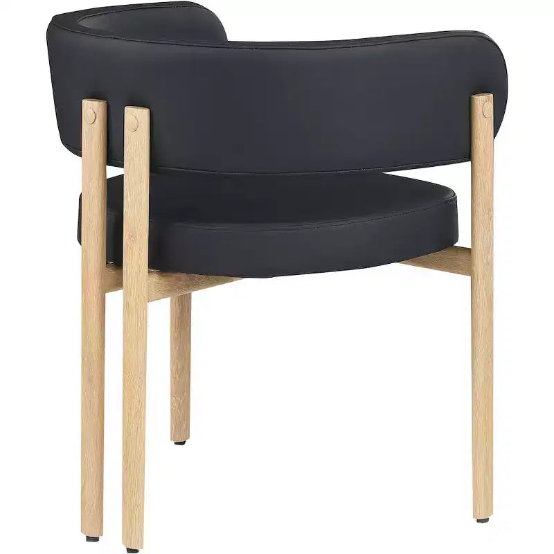 Meridian Furniture,Gideon Black Vegan Leather Dining Chair, Set of 2