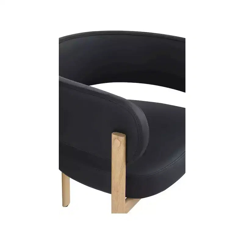 Meridian Furniture,Gideon Black Vegan Leather Dining Chair, Set of 2