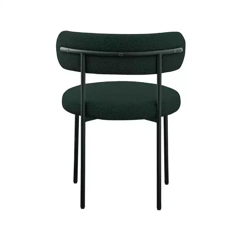 Meridian Furniture,Beacon Green Boucle Fabric Dining Chair, Set of 2