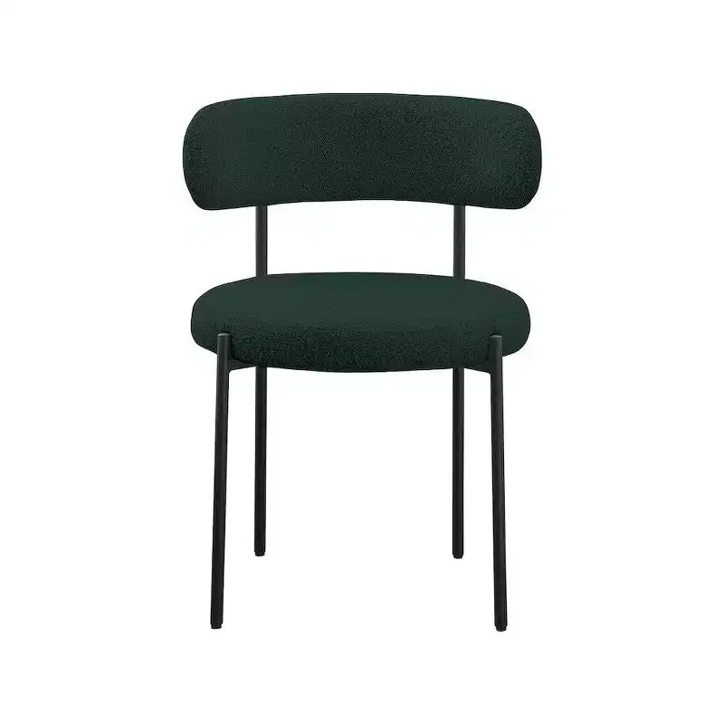 Meridian Furniture,Beacon Green Boucle Fabric Dining Chair, Set of 2