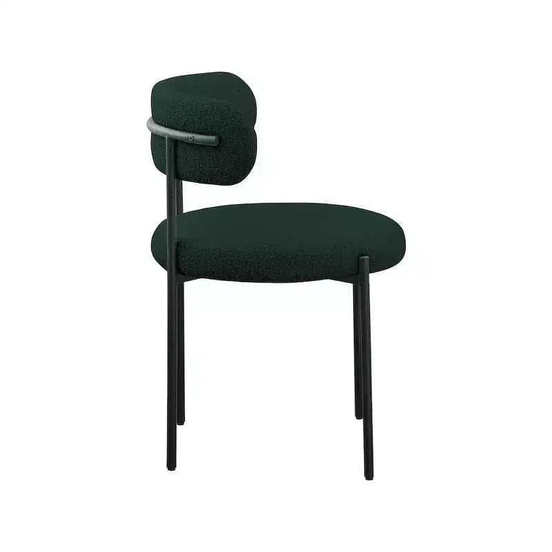 Meridian Furniture,Beacon Green Boucle Fabric Dining Chair, Set of 2