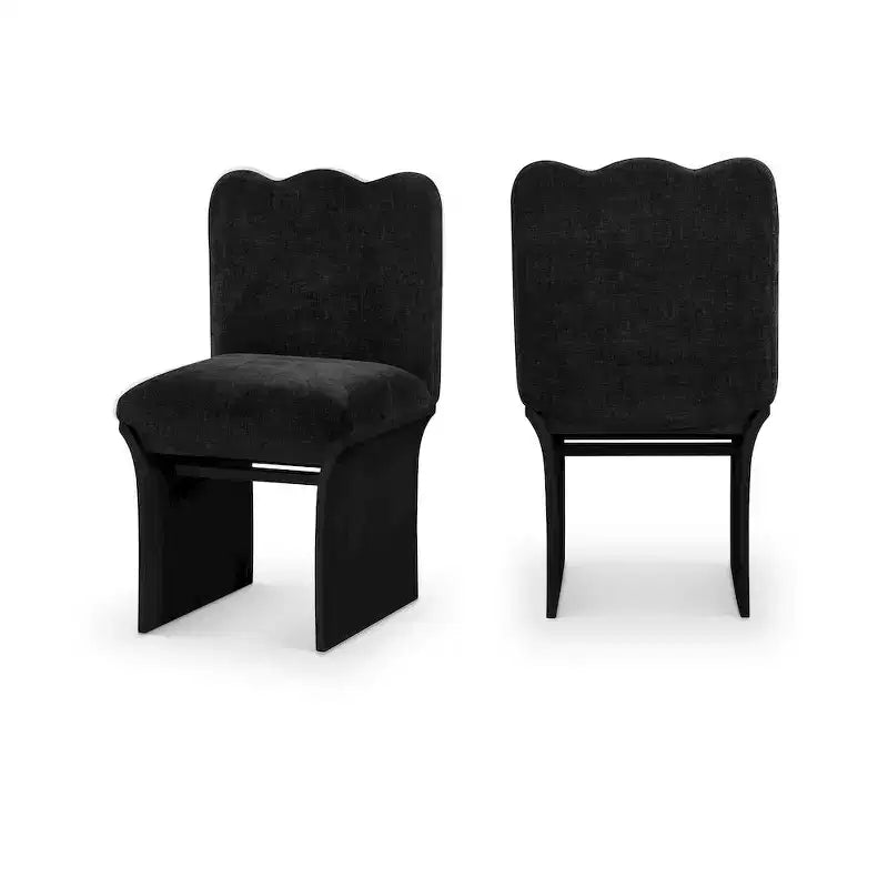 Meridina Furniture,Shaw Black Chenille Fabric Upholstered Dining Chair