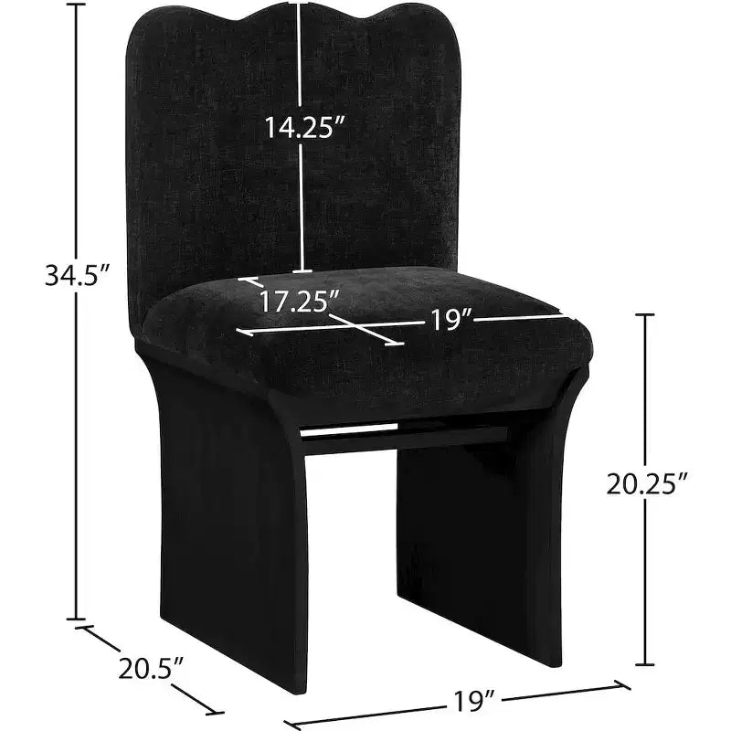 Meridina Furniture,Shaw Black Chenille Fabric Upholstered Dining Chair