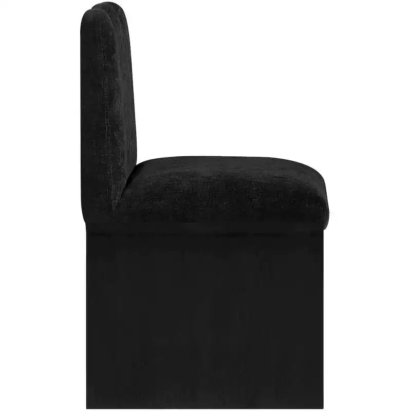 Meridina Furniture,Shaw Black Chenille Fabric Upholstered Dining Chair