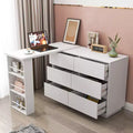 GDFStudio Adela Modern Wood L-Shaped Corner Office Desk with Drawers
