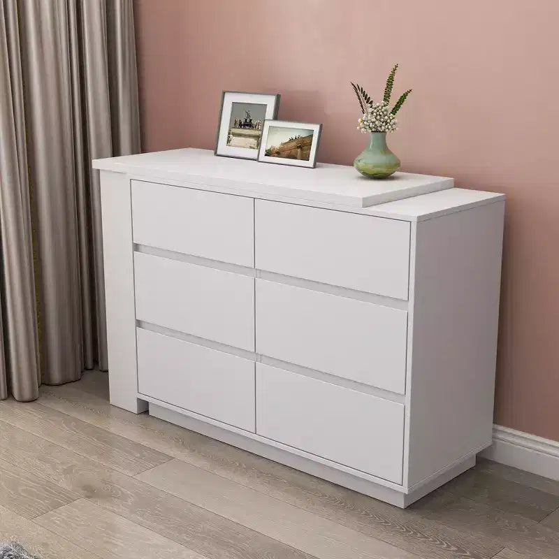 GDFStudio Adela Modern Wood L-Shaped Corner Office Desk with Drawers