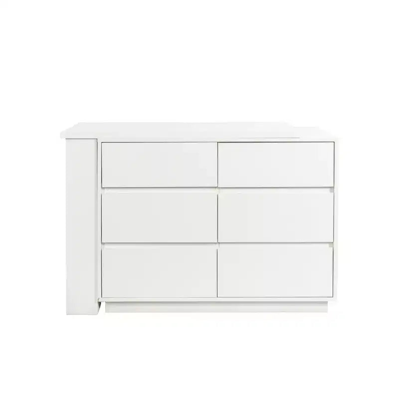 GDFStudio Adela Modern Wood L-Shaped Corner Office Desk with Drawers