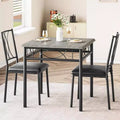 Acekool Square Dining Table Set for 2, 3-Piece Space Saving Kitchen Table and Upholstered Chairs, Small Apartment