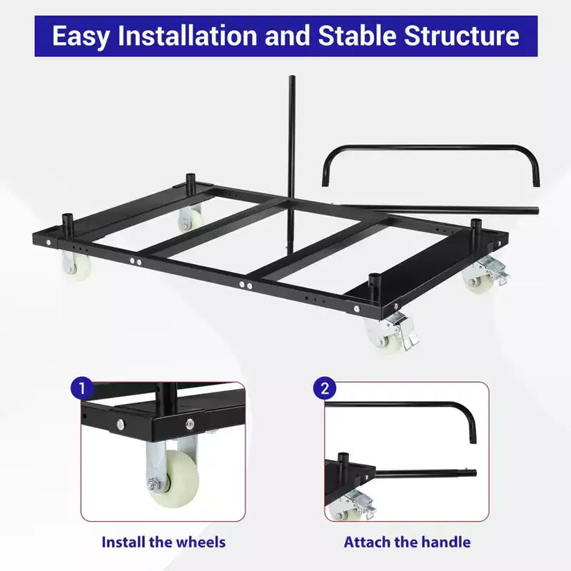 Folding Table Cart, 45.28 x 29.14 Inch Heavy Duty Drywall Sheet Cart Handling Wall Panel, 1500 LBS Panel Dolly Truck