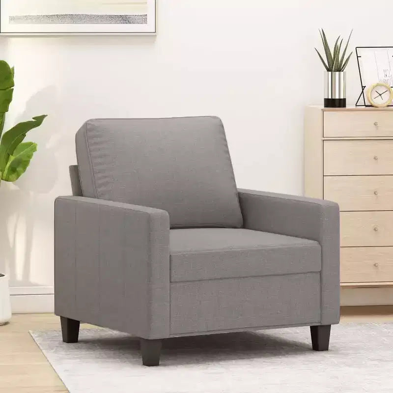 vidaXL Sofa Chair Light Gray 23.6 Fabric